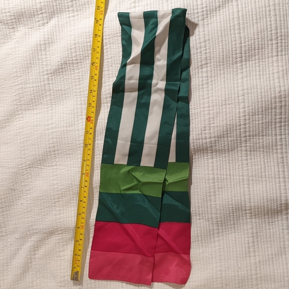 Vintage scarf - pink, green, white stripes - Picture 3 of 3